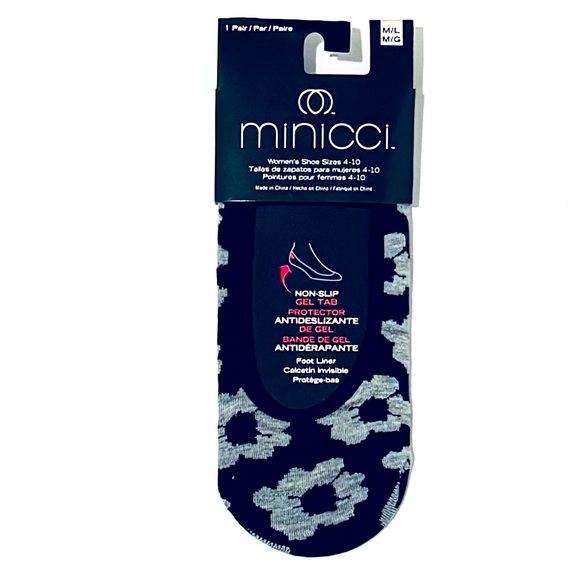 Minicci Women's Non-Slip Foot Liners - Black and Gray - Picture 1 of 3